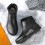 Rain Shoes Short Ankle Slip-On Rubber Boots Black Size 39 8