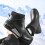 Rain Shoes Short Ankle Slip-On Rubber Boots Black Size 39 7