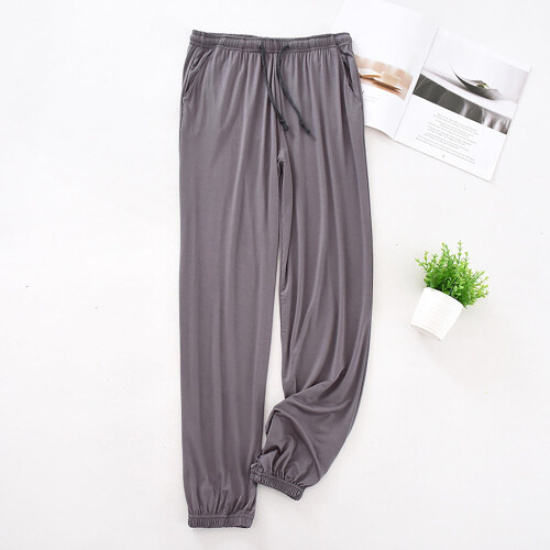 Men's Lightweight Pajama Pants Stretchy Solid Loose Fit 1