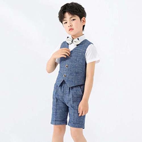 Boys Formal Vest V-Neck 3-Button with Pockets 1
