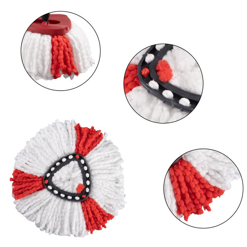 Microfiber Spin Mop Replacement Heads Red 12-Pack 2