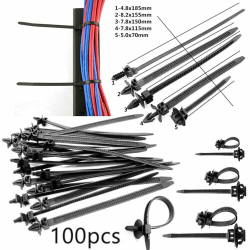 Mixed Car Line Cable Ties Zip Tie Clip 100 pcs 2
