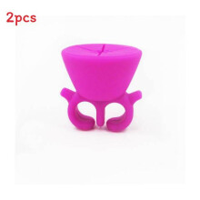 (Rose Red)Anillo portátil portabotellas de esmalte de uñas portátil de silicona flexible suave 2 piezas