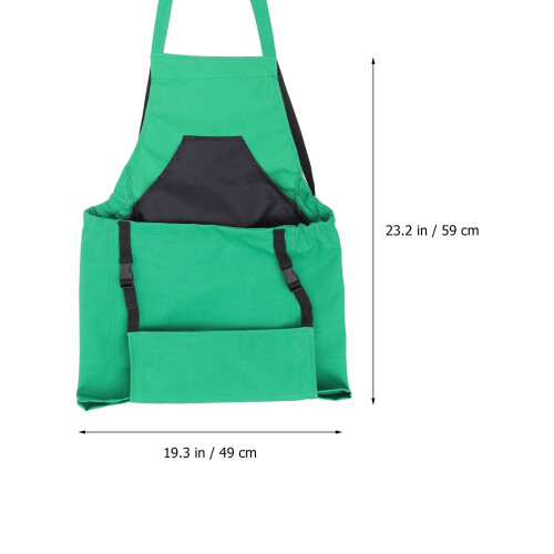 Fruit Picking Apron Storage Holder Green Cotton Canvas 1 1
