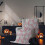 Pink Halloween fleece throw blanket with ghost design 8