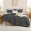 Dark Grey King Comforter Set Boho Tufted 3-Piece 2