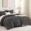 Dark Grey King Comforter Set Boho Tufted 3-Piece 3