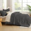 Dark Grey King Comforter Set Boho Tufted 3-Piece 7