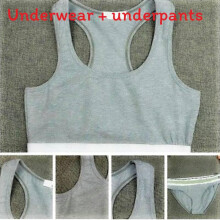 (Gray, S) Ladies Women Underwear Sports Bra Bralette Thong Brief Sets Wear Sportswear