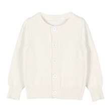 Girls Long Sleeve Cardigan Crew Neck Sweater White 4Y