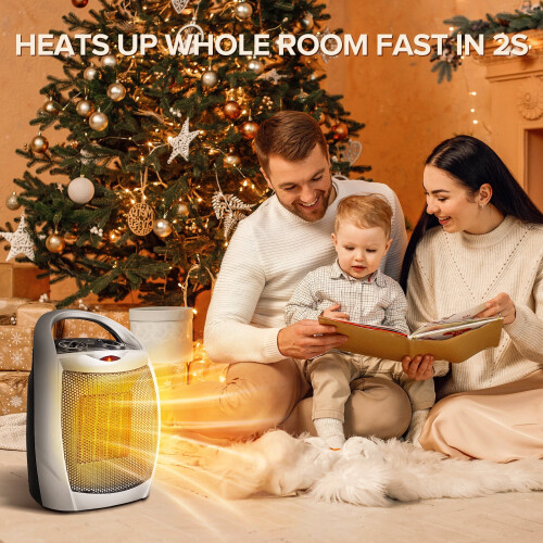 Ceramic Space Heater 1500W/750W with Thermostat 2