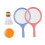 Children's Badminton Set Blue Pink 2 Rackets 2