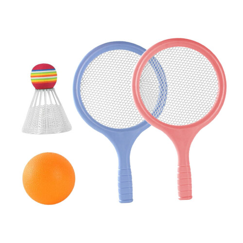 Children's Badminton Set Blue Pink 2 Rackets 1