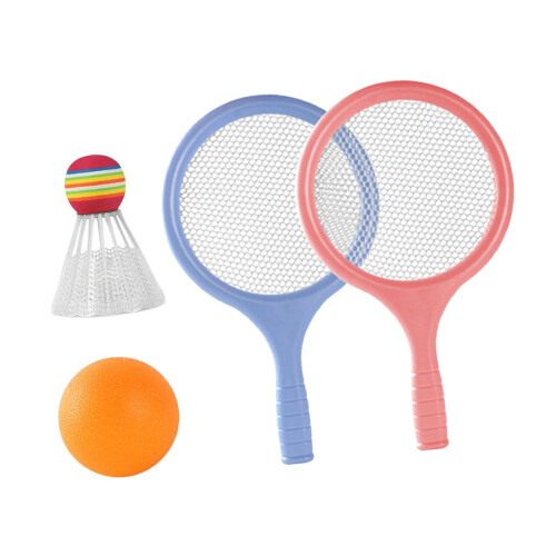 Children's Badminton Set Blue Pink 2 Rackets 2