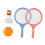 Children's Badminton Set Blue Pink 2 Rackets 4