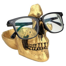 Skull Glasses Stand Holder,Eyeglasses Holder, Sunglasses Spectacle Display Rack, Key Holder Resin Sculptures