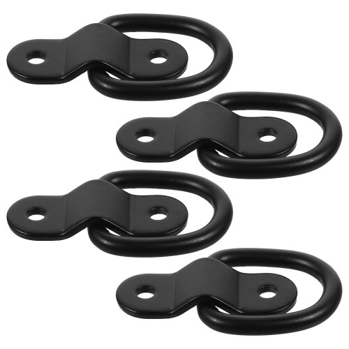 BESTONZON Iron Tie Down D-Rings Black 4pcs 2