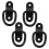 BESTONZON Iron Tie Down D-Rings Black 4pcs 4