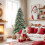 Artificial Christmas Tree PE/PVC 4ft 747 tips with red 7