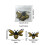 3D Bee Stickers Set 12 Pieces Two Sizes 3