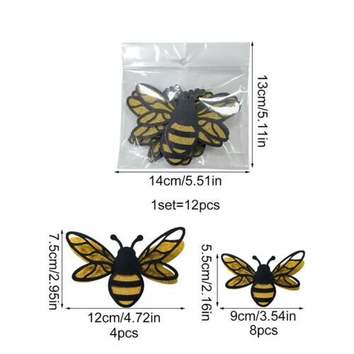 3D Bee Stickers Set 12 Pieces Two Sizes 2