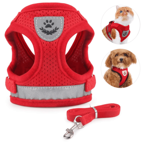 Cat Harness and Leash Set Adjustable Reflective Vest