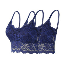 Sutiã feminino de renda com alças finas, costas nuas e antiderrapante.