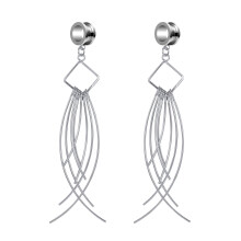 Ear Plug Tunnel Tassel Dangle Jewelry 2 Pcs