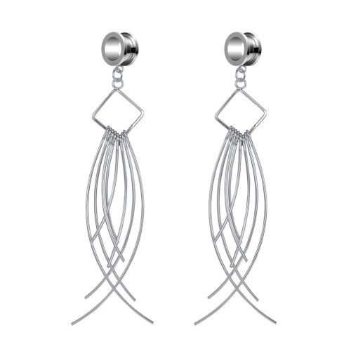 Ear Plug Tunnel Tassel Dangle Jewelry 2 Pcs