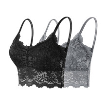 Sutiã feminino de renda com alças finas, costas nuas e antiderrapante.