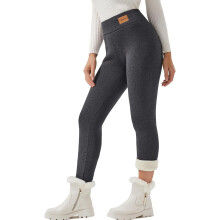 Dame vintervarme fleeceforede leggings med høy midje