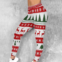 Women's Christmas Print Leggings Stretchy Elastic Waist