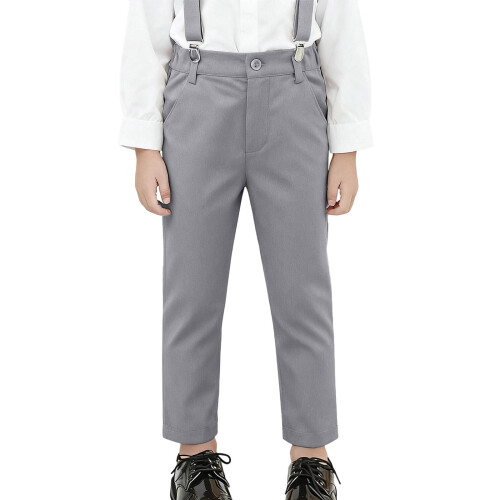 Boys' Wrinkle-Resistant School Uniform Pants Light Gray
