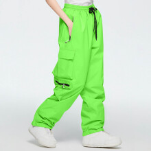 Women's Solid Elastic Waist Snowboard Pants with