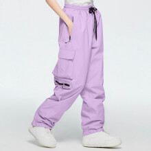 Women's Solid Color Snowboard Ski Pants Elastic Waist