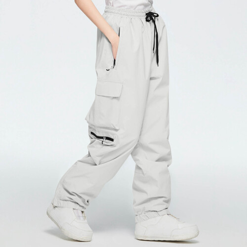 Women's Solid Elastic Waist Outdoor Windproof Waterproof