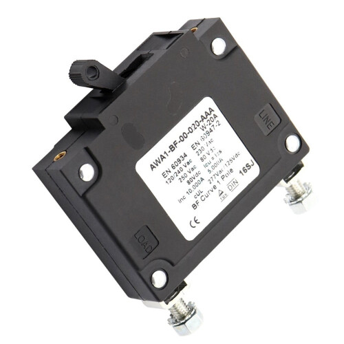 Hydraulic Electromagnetic Circuit Breaker 20A Black
