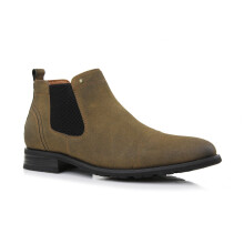 Men's Chelsea Slip-On Ankle Boots Olive Suede Size 13
