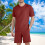 Men's Solid Casual 2-Piece Set T-Shirt and Shorts 1