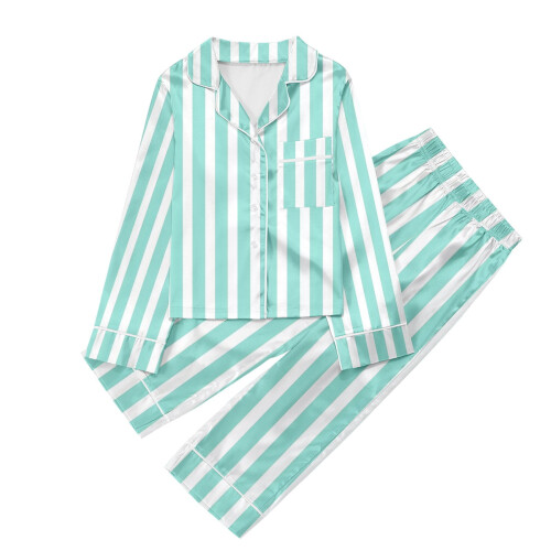 Kids Printed Button-Down Pajama Set Long Sleeve Top and