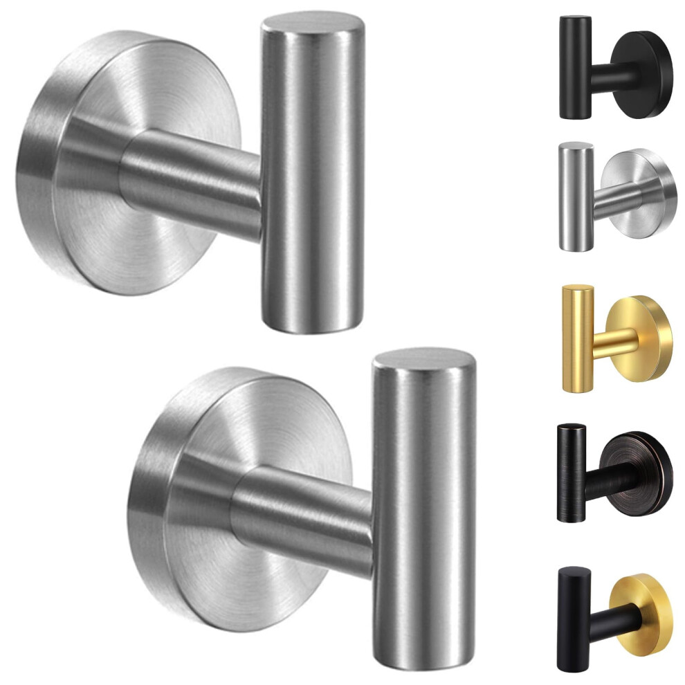 Bathroom Towel Hooks Stainless Steel Wall Mount 2 Pack 9085618649460
