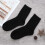Men's Rabbit Wool Mid-Calf Socks Black Warm Thick 1