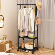 Freestanding Coat Rack with 2 Shelves and Corner Design