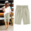 Bermudas de algodón y lino para mujer, color liso, corte recto. 1
