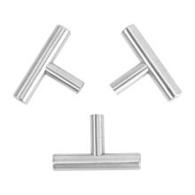 Pull Handle Cabinet Knob Silver 3 Count