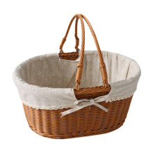 Rattan Picnic Basket for Fruits Chips Sandwiches BBQ 1 Piece