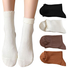 Women's Ruffle Ankle Socks Scalloped Pointelle 4 Pairs