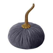 Velvet Pumpkin Ornament Royal Blue 15cm