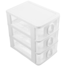 Drawer Storage Cabinet White Plastic Desk Organizer