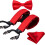 Men's Solid Paisley Silk Braces with Pre-Tied Bowtie Set 1